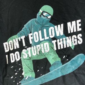 Funny Snowboarding Shirt Black Unisex Mens Womens